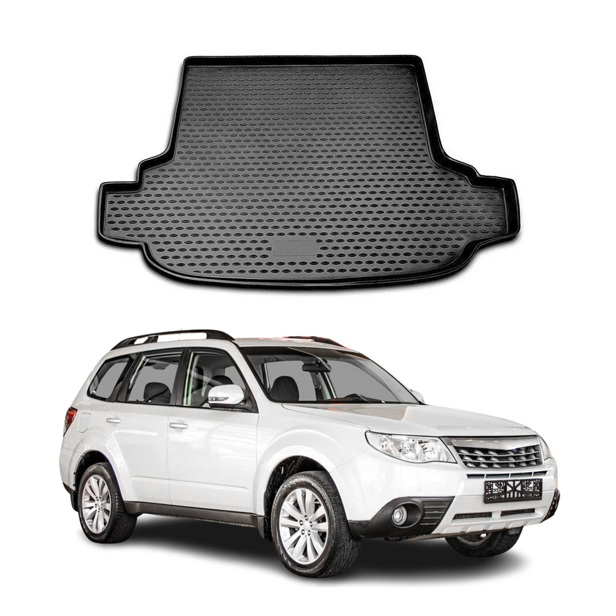 Kofferraumwanne Kofferraummatte für Subaru Forester III 2008-2013 Schwarz 1x
