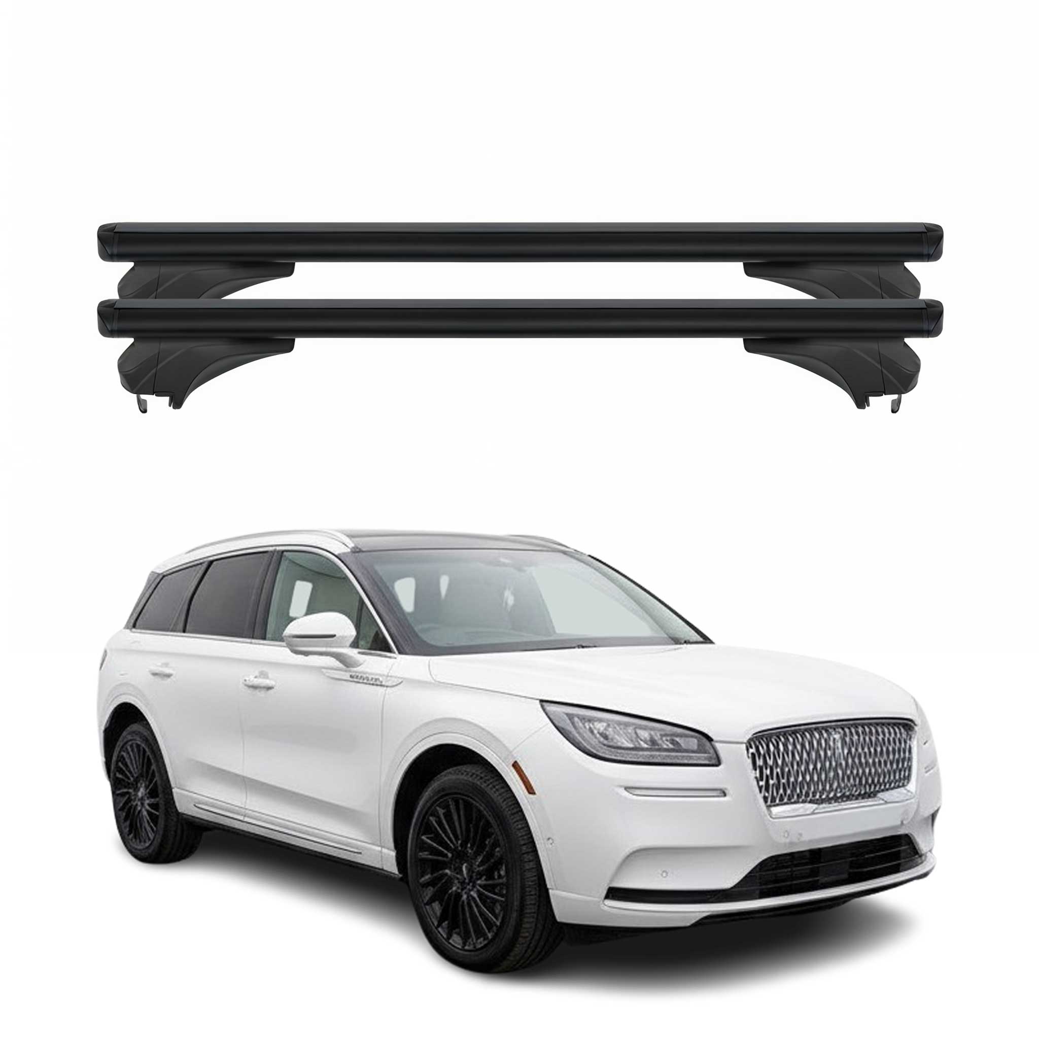 Menabo Dachträger Grundtäger für Lincoln Corsair 2020-2026 Aluminium Schwarz 2x