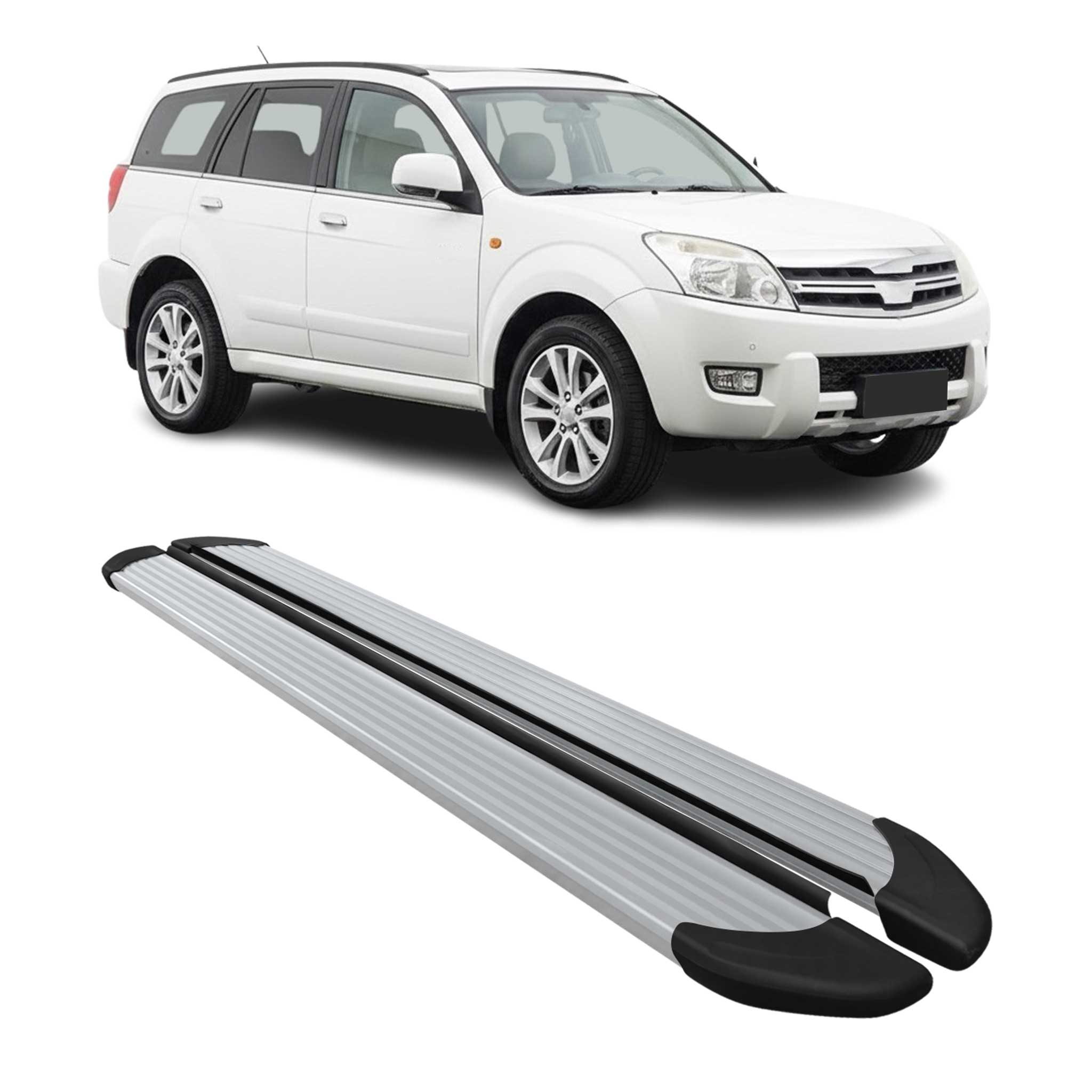 Seitenschweller Trittbretter für Great Wall Hover / Haval 2005-2012 Alu Silber