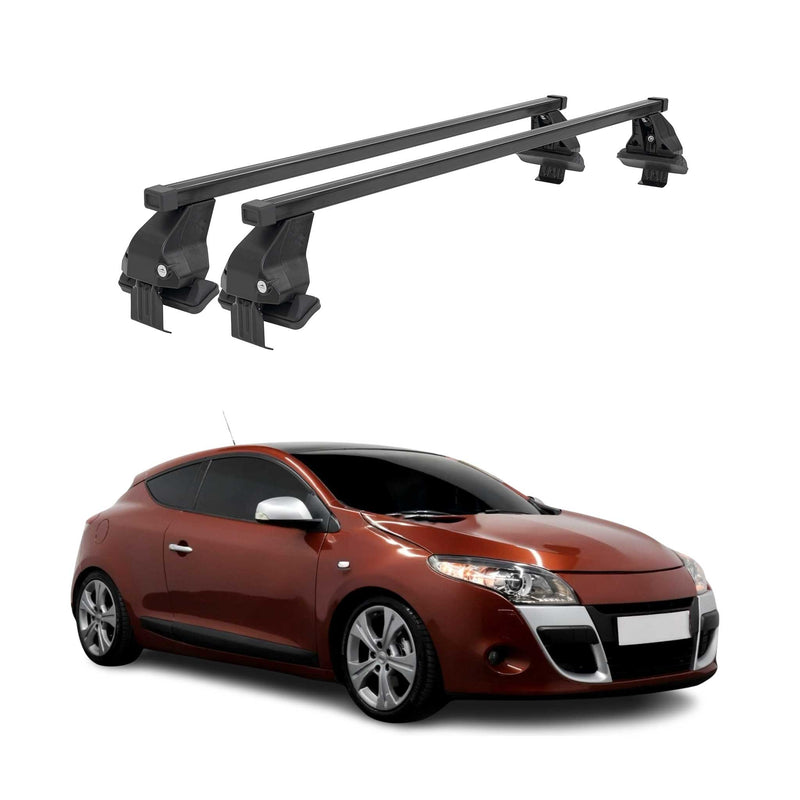 Menabo Dachträger für Renault Megane Coupé mk3 2008-2012 Pre-FL 50kg Schwarz 2x