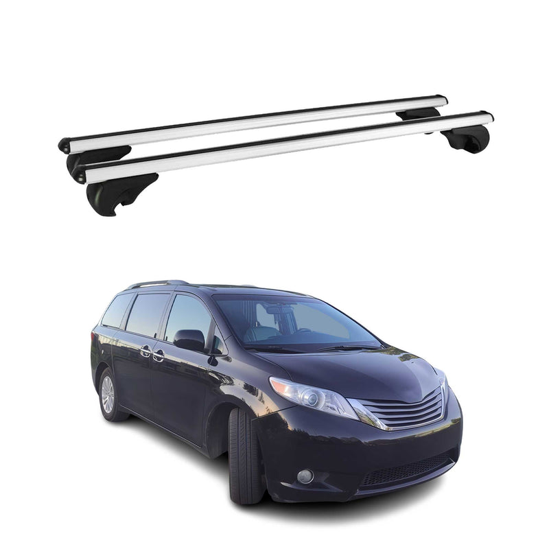 Dachträger Grundtäger für Toyota Sienna 2011-2020 75kg Aluminium Silber 2 tlg