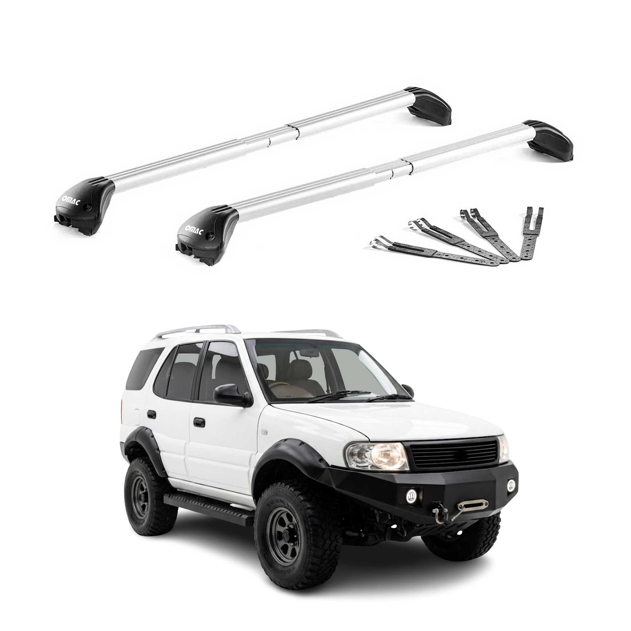 Dachträger Grundtäger für Tata Safari mk1 1998-2005 90kg Aluminium Schwarz ABE