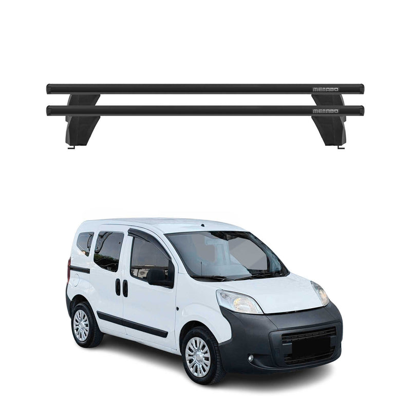 Menabo Dachträger Grundtäger für Peugeot Bipper 2007-2017 75kg Alu Schwarz 2 tlg