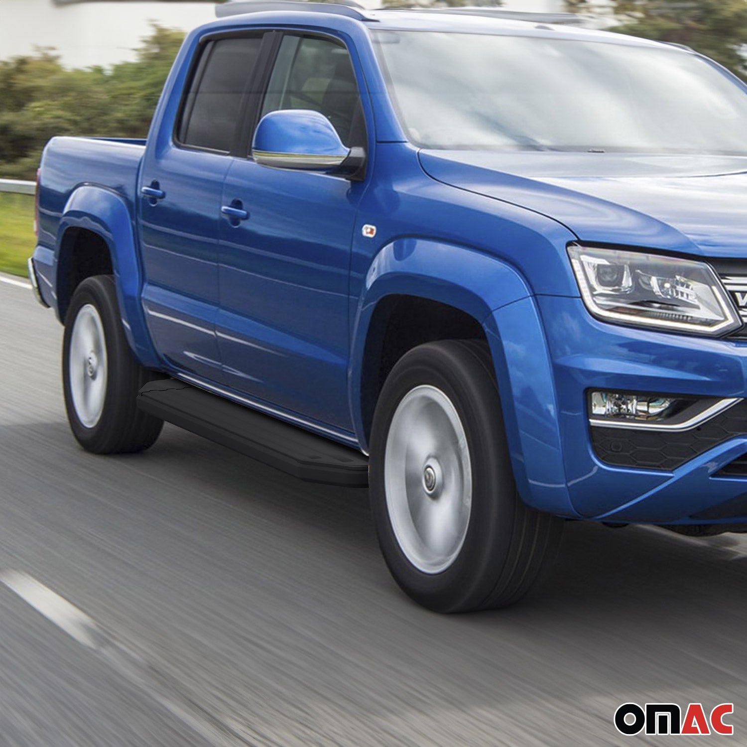Trittbretter Seitenschweller für VW Amarok 2016-2021 Alu Schwarz ABE