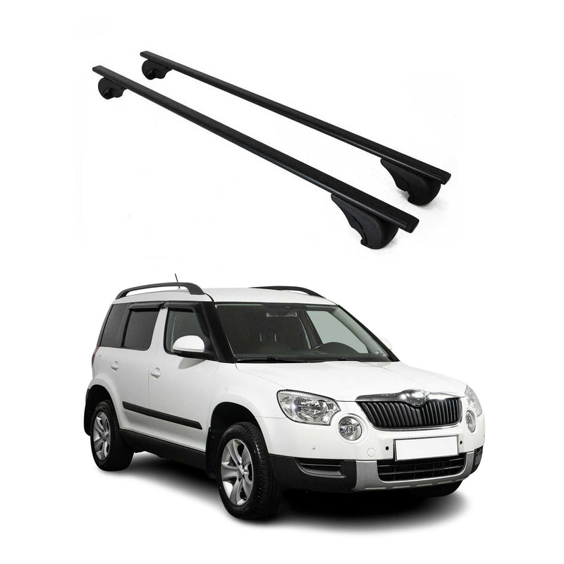 Dachträger Grundtäger für Skoda Yeti 2009-2017 75kg Metall Schwarz 2 tlg