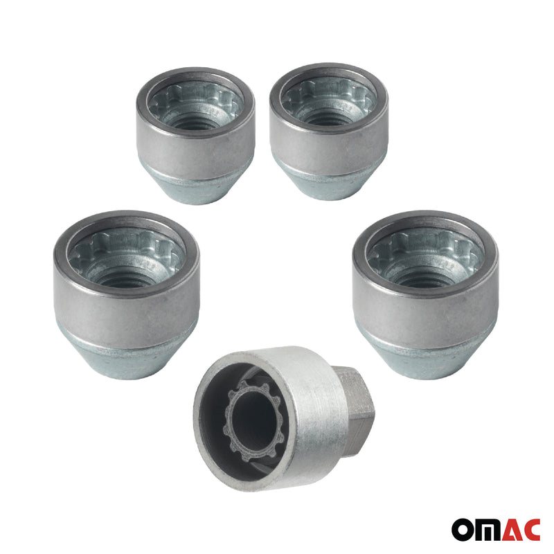 Radschloss Satz für Hyundai Coupe/ Accent ab 2002 Felgenschloss Silber M12X1.5