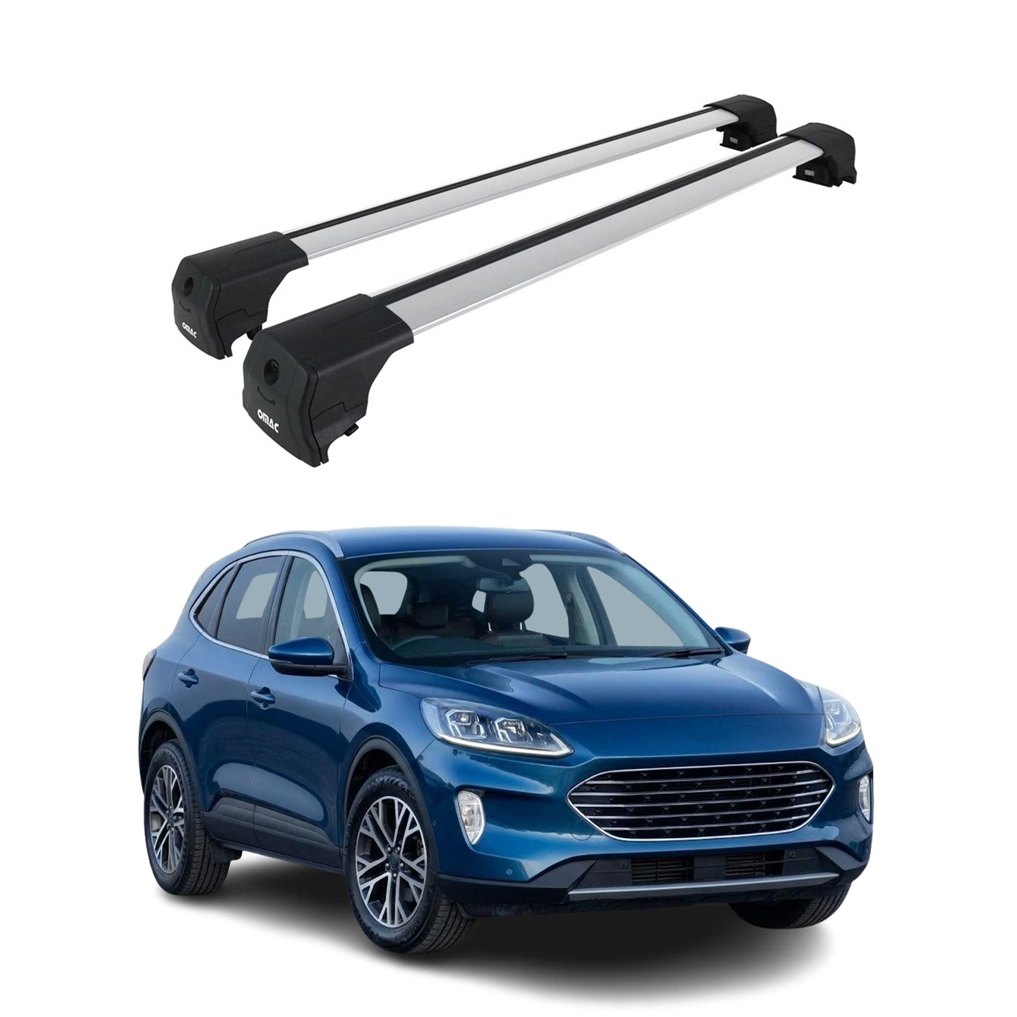 Dachträger Gepäckträger für Ford Kuga III 2019-2026 ABE Aluminium Grau 2x
