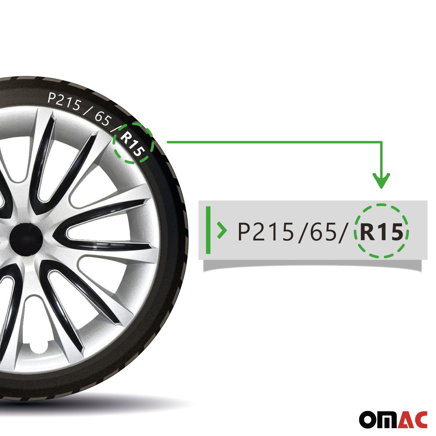 4x Radzierblenden Radblenden Radkappen für 15" Zoll Stahlfelgen Schwarz Grau