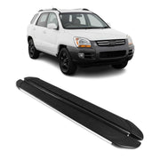 Trittbretter Seitenschweller für Kia Sportage 2004-2010 Aluminium Schwarz Silber