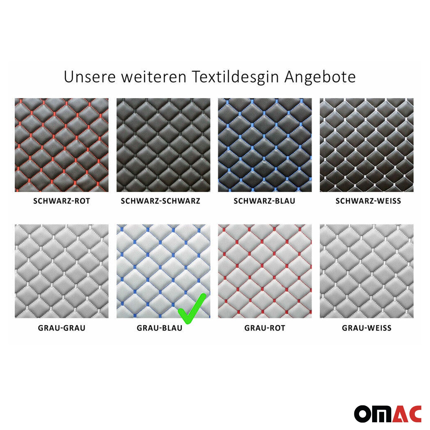 Schonbezüge Sitzbezüge für VW Transporter T5 2003-2015 Leder Grau Blau 2+1