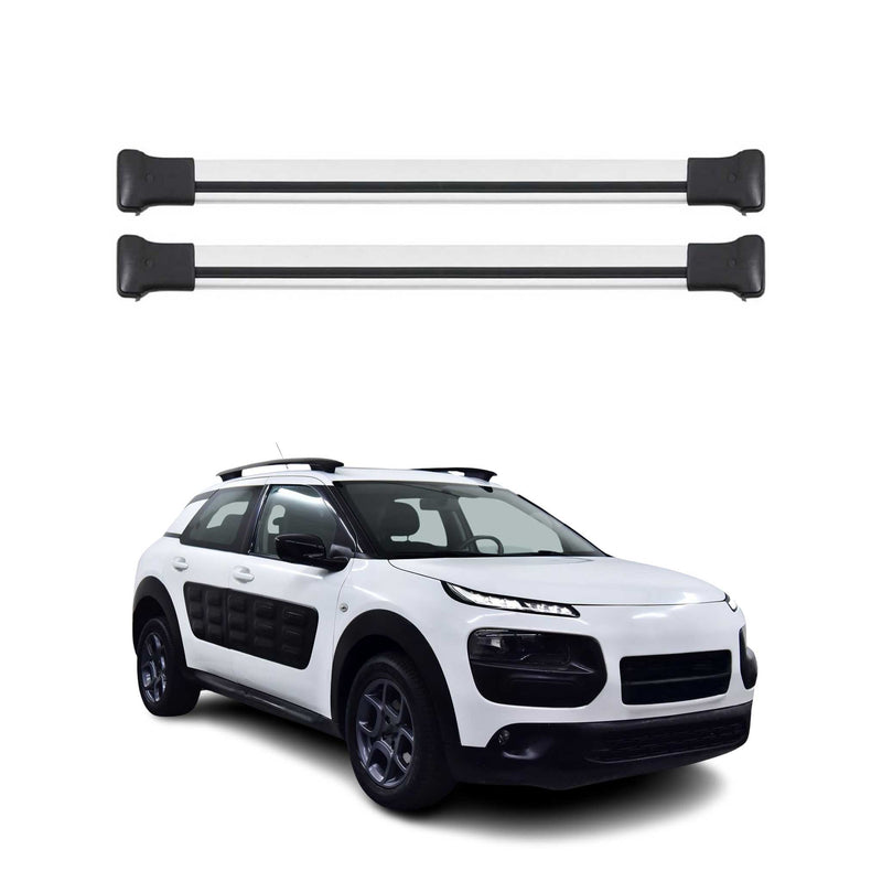 Dachträger Grundtäger für Citroen C4 Cactus 2014-2020 75kg Alu Silber 2 tlg