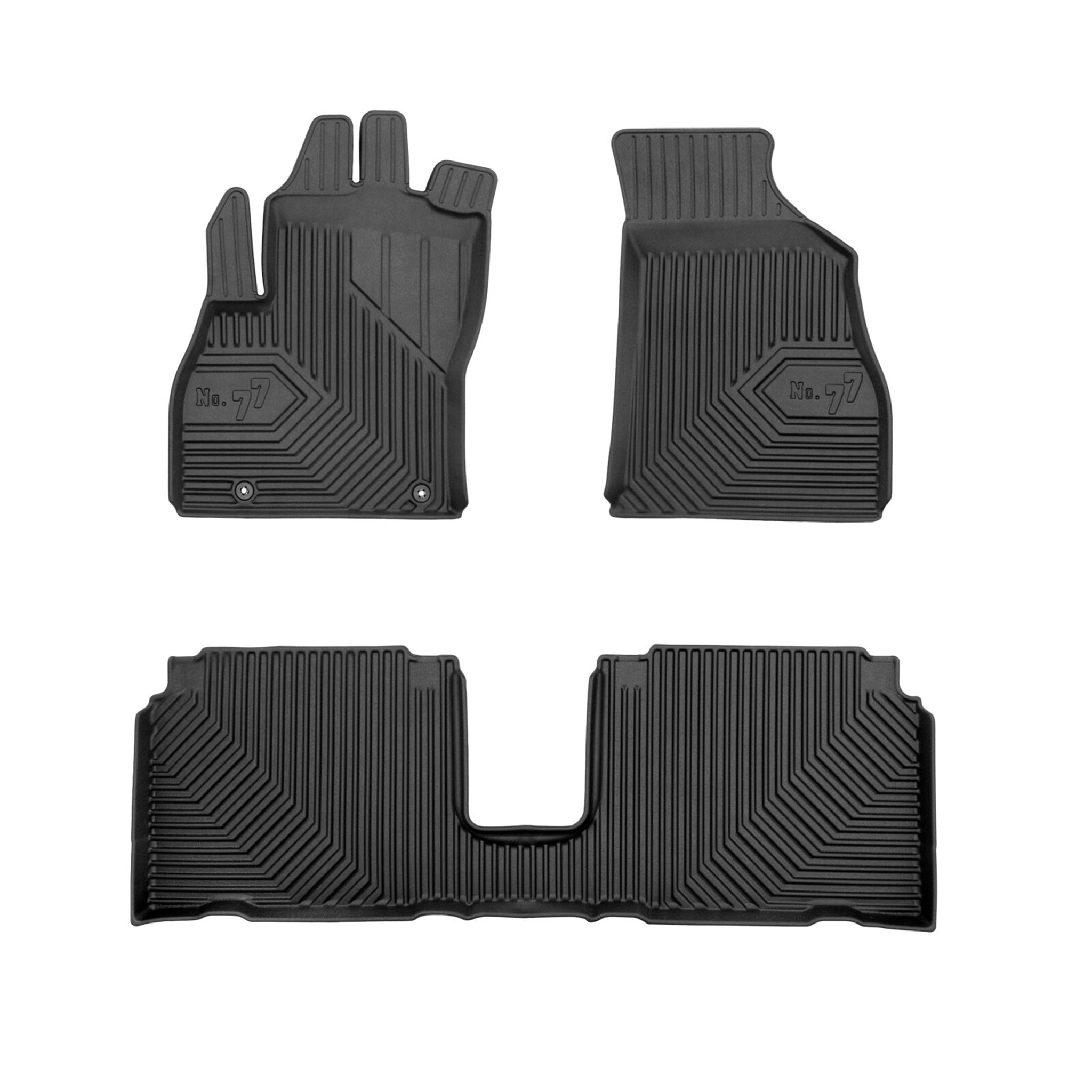 Fußmatten Gummimatten No.77 für Fiat Fiorino III 2007-2016 TPE Schwarz 3 tlg