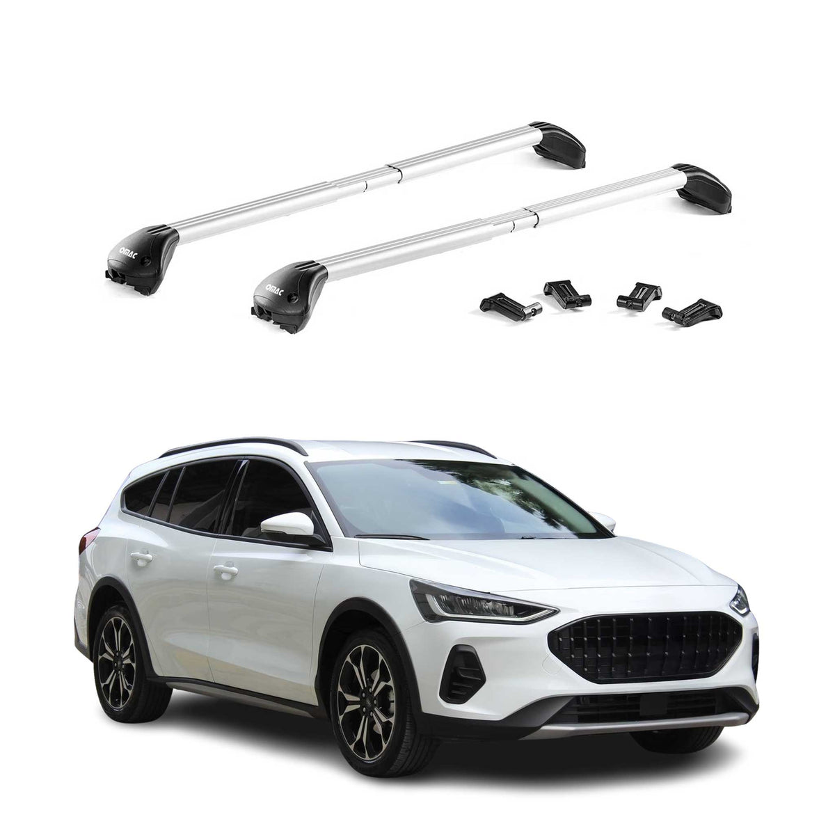 Dachträger Grundtäger für Ford Focus IV Active 2019-2021 100kg Alu Silber 2x ABE