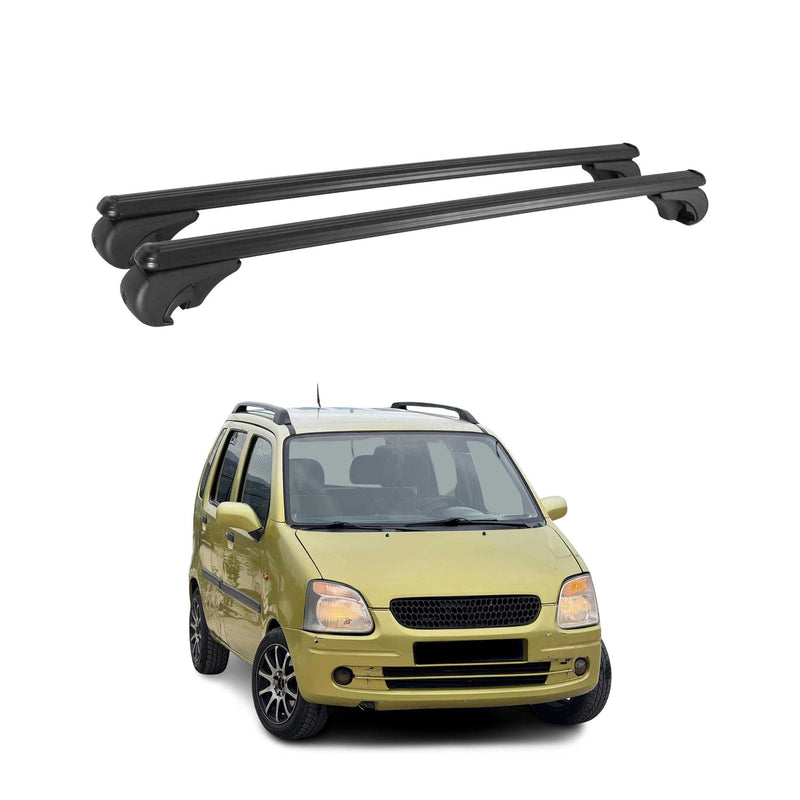 Dachträger Grundtäger für Opel Agila 2000-2014 75kg Aluminium Schwarz 2 tlg