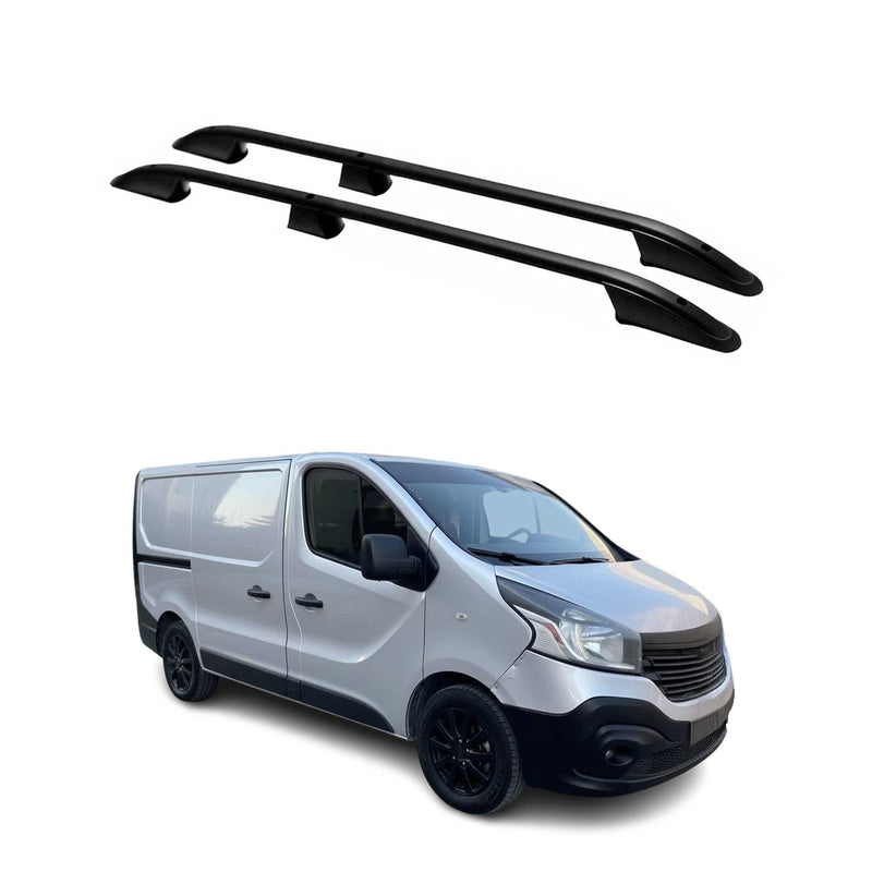 Dachreling Dachgepäckträger für Renault Trafic 2014-2024 Kurzer Alu Schwarz