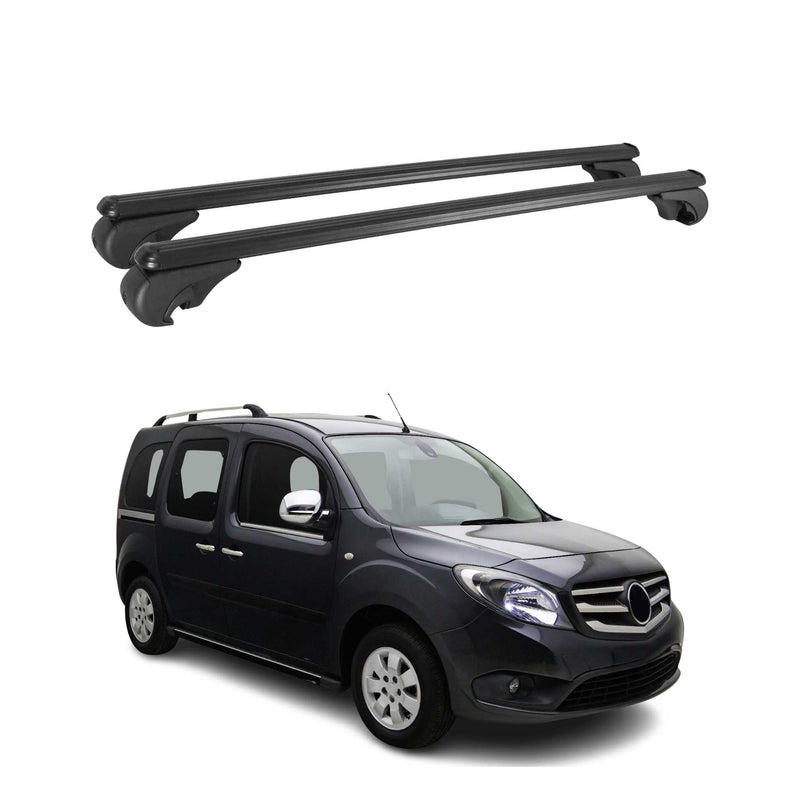 Dachträger Grundtäger für Mercedes Citan W415 2012-2021 75kg Alu Schwarz 2 tlg