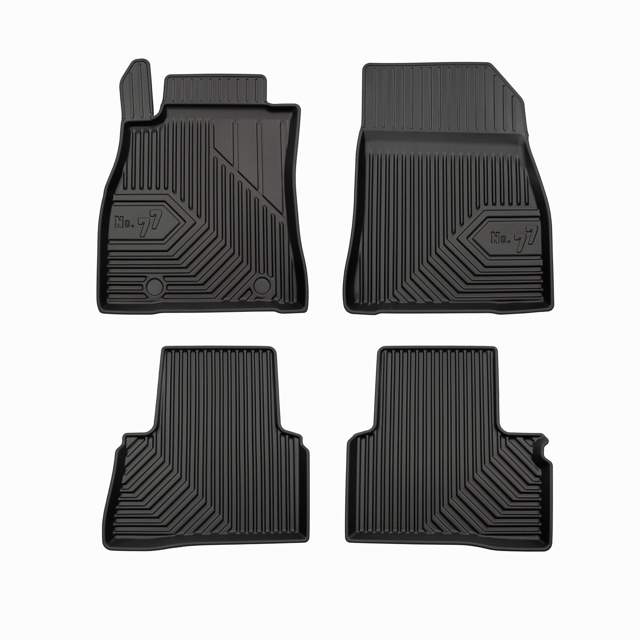Fußmatten Gummimatten No.77 für Nissan Juke I 2010-2019 TPE Schwarz 4 Teile