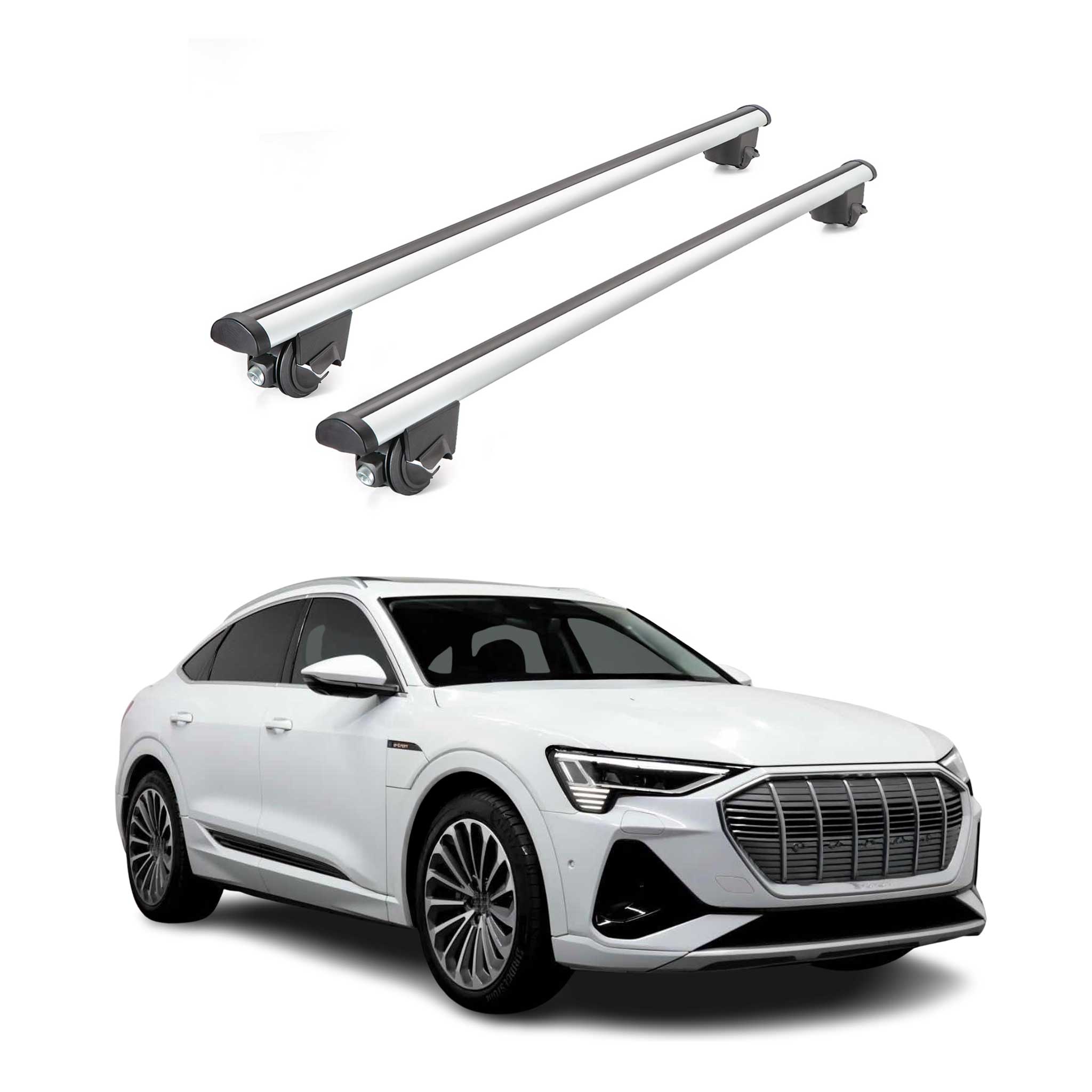 Dachträger für Audi Q8 e-tron sportback 2018-2025 Gepäckträger Relingträger Grau