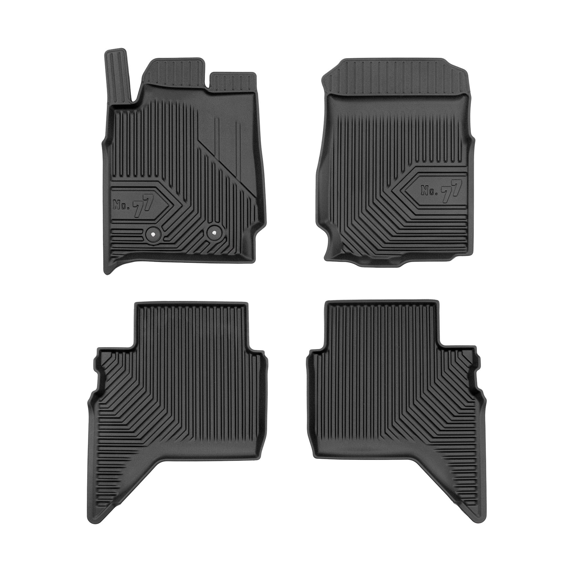 Fußmatten Gummimatten No.77 für Ford Ranger V 2015-2022 FL TPE Schwarz 4 tlg