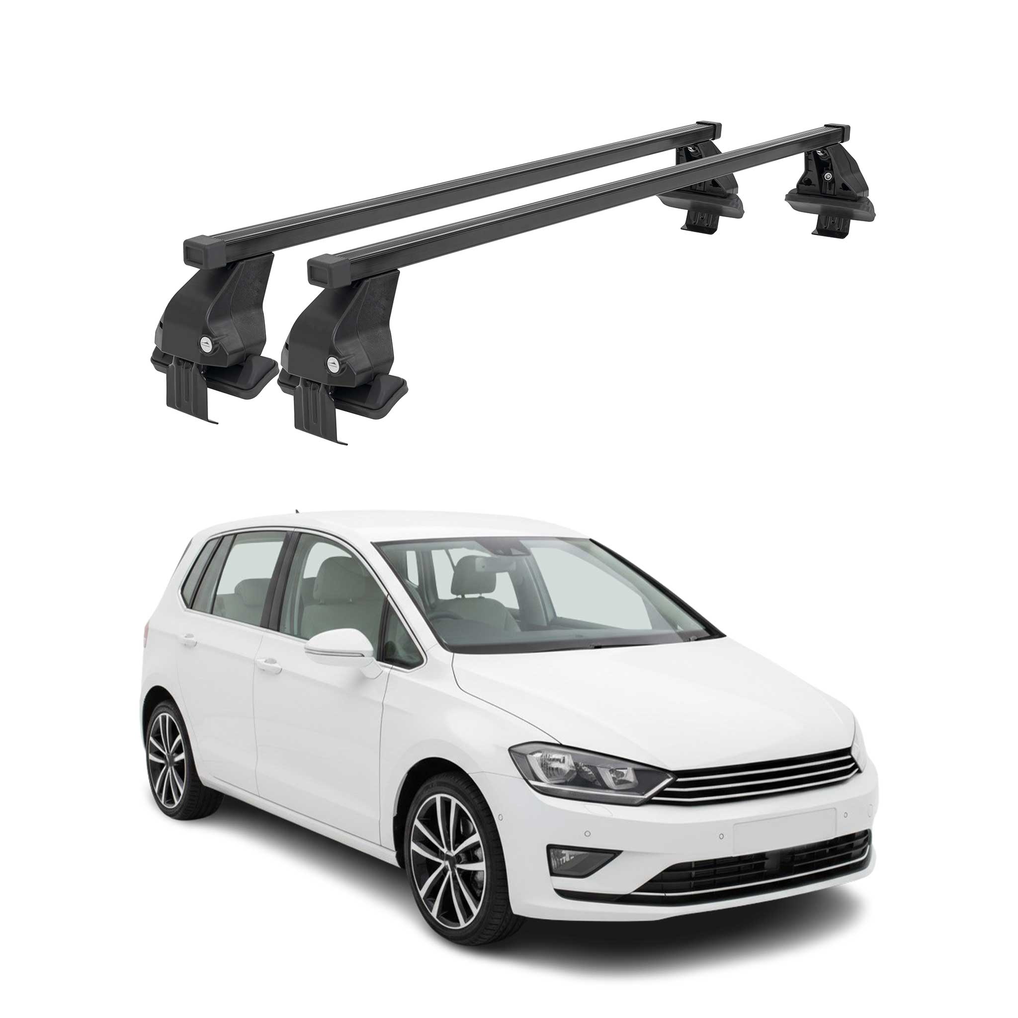 Menabo Dachträger Grundtäger für VW Golf 2019-2026 50kg Stahl Schwarz 2 tlg