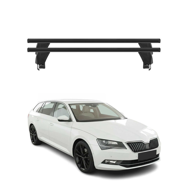 Menabo Dachträger für Skoda Superb mk3 Kombi 2015-2019 Pre-FL 50kg Alu Schwarz
