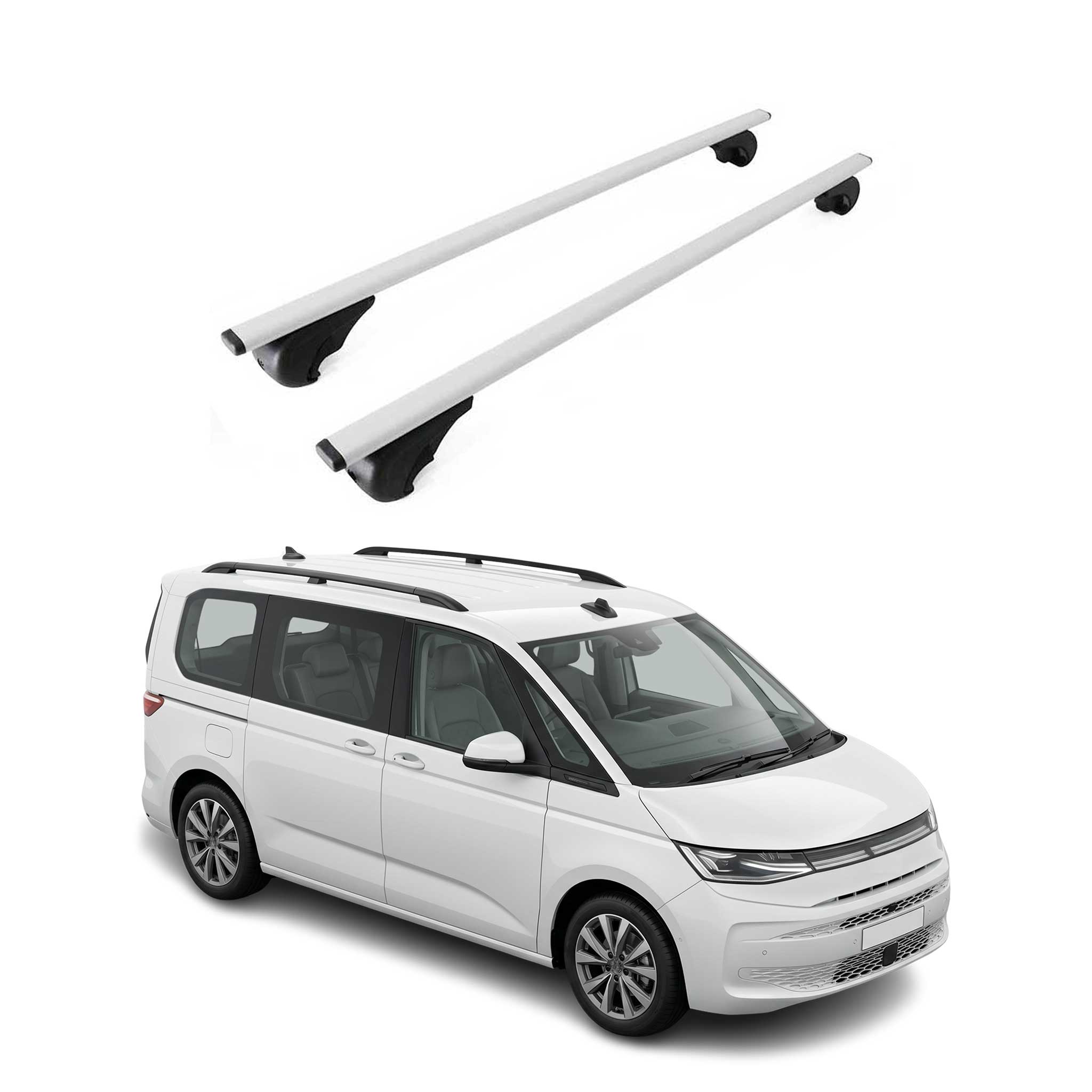 Dachträger Grundträger für VW Multivan T7 2022-2026 Metall Silber 2tlg