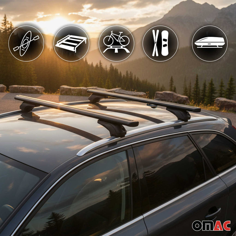 Menabo Dachträger für VW Passat B8 Alltrack / Variant 2014-2023 Alu Schwarz 2tlg