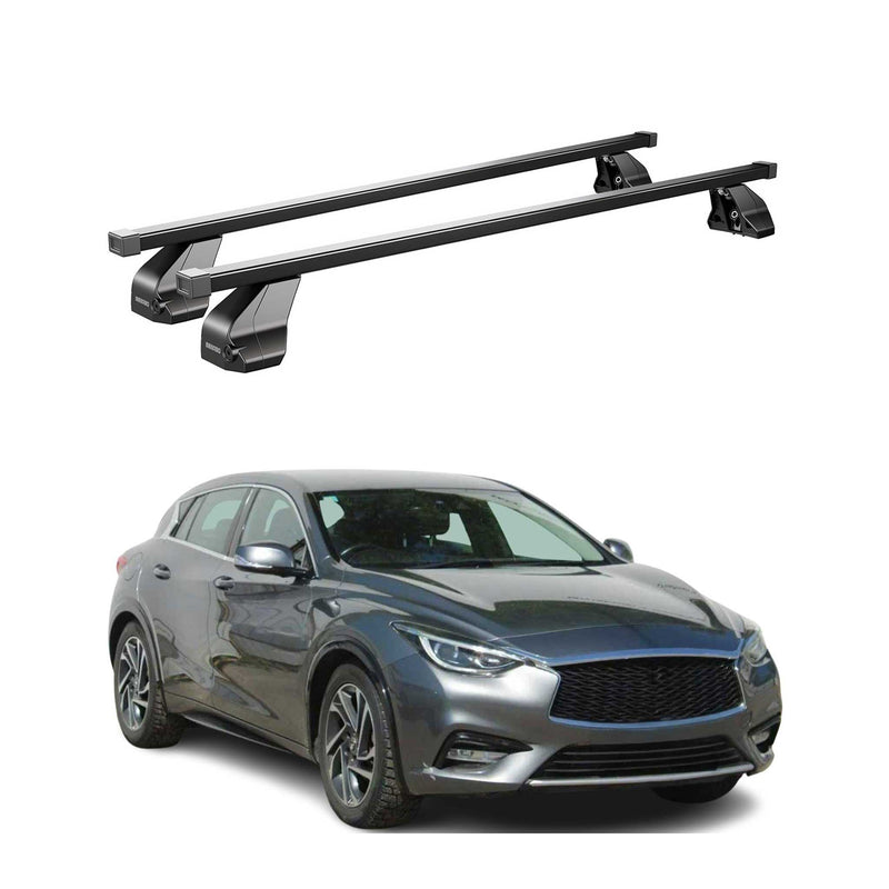 Menabo Dachträger Grundtäger für Infiniti Q30 2015-2019 75kg Stahl Schwarz 2 tlg