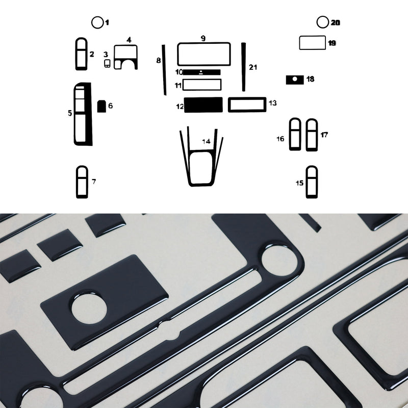 Innenraum Dekor Cockpit für VW Golf IV 1997-2003 Piano Schwarz Optik 21Tlg