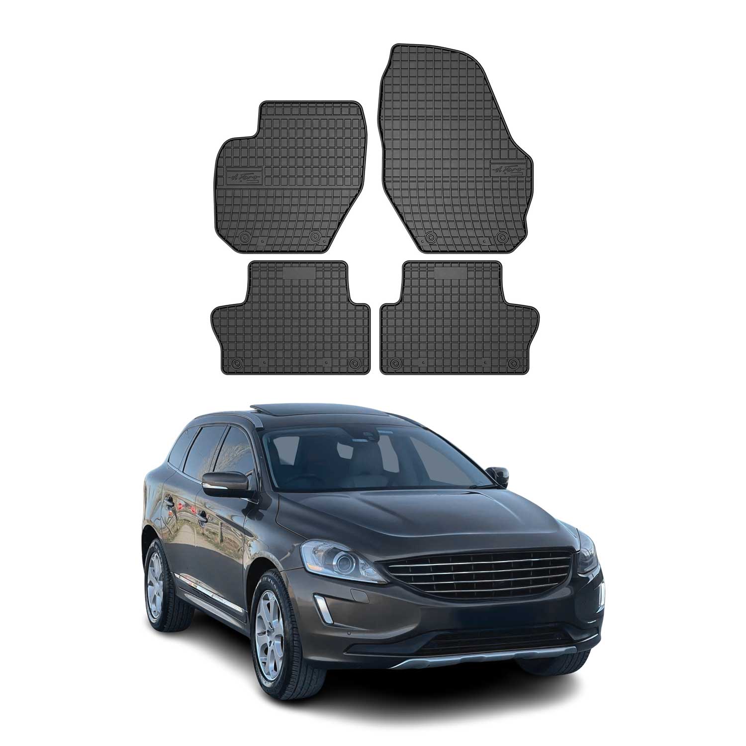 OMAC Gummi Fußmatten für Volvo XC60 2008-2017 Automatten Gummi Schwarz 4tlg