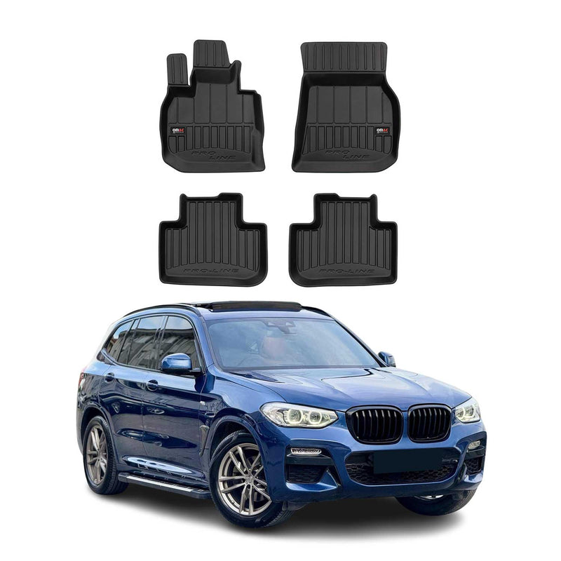 OMAC Gummi Fußmatten für BMW X3 G01 2017-2024 Premium TPE Automatten Schwarz 4x