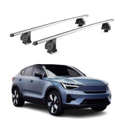 Alu Dachträger für Volvo C40 2022-2026 TÜV Abschließbar T-Nut 75 kg 2tlg Silber