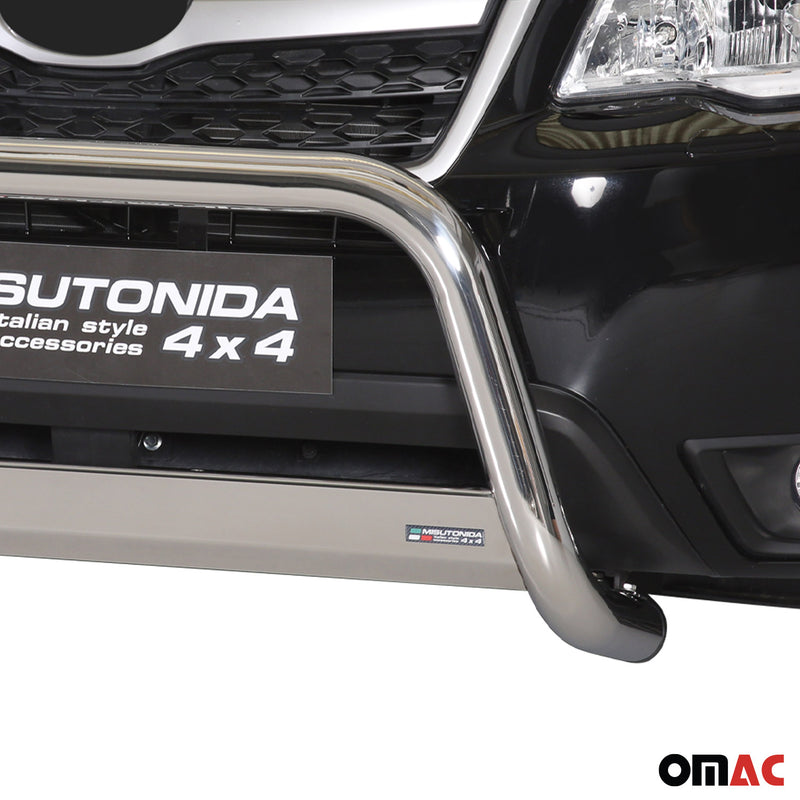 Frontbügel Frontschutzbügel für Subaru Forester 2013-2015 ø63mm Stahl Silber