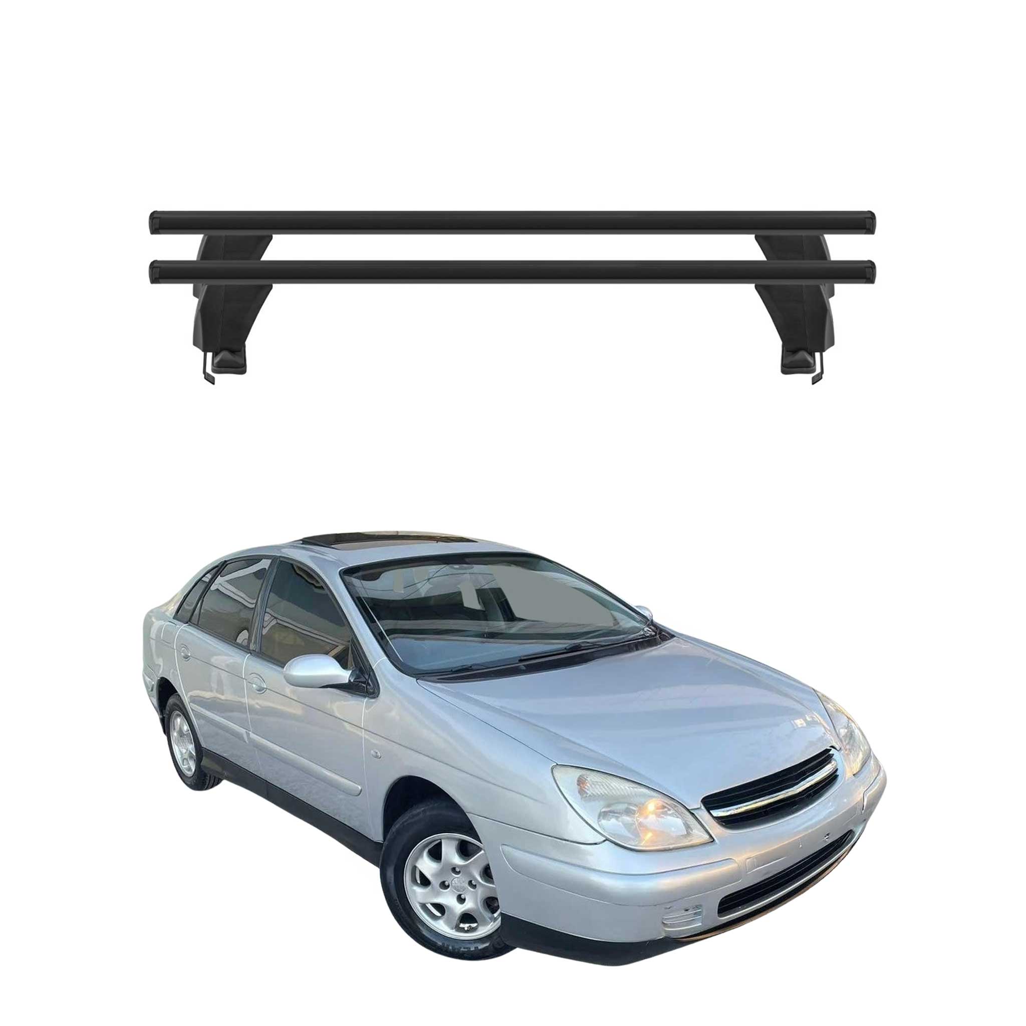 Menabo Dachträger Grundtäger für Citroen C5 2000-2007 50kg Alu Schwarz 2 tlg
