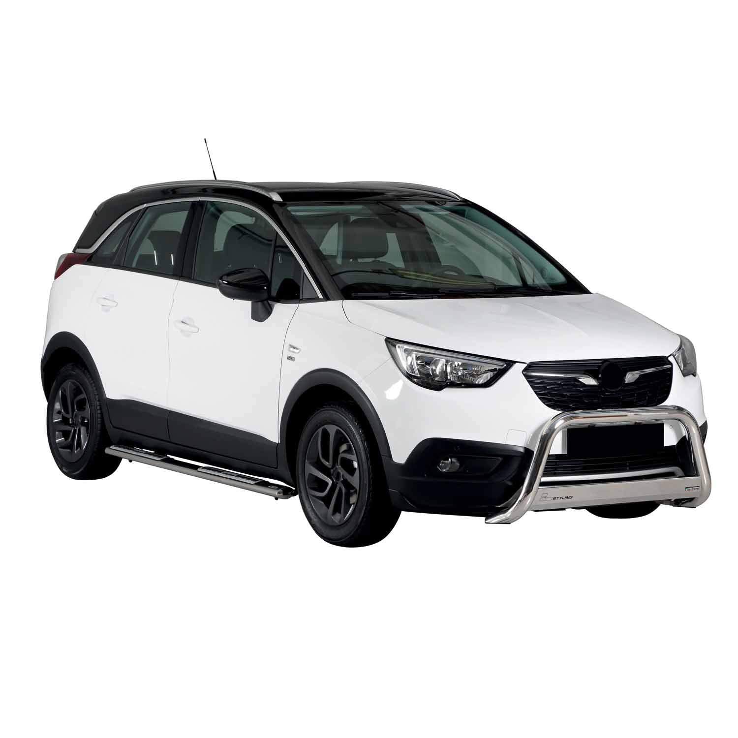 Edelstahl Seitenschweller Schwellerrohre für Opel Crossland X 2017-2024 Silber