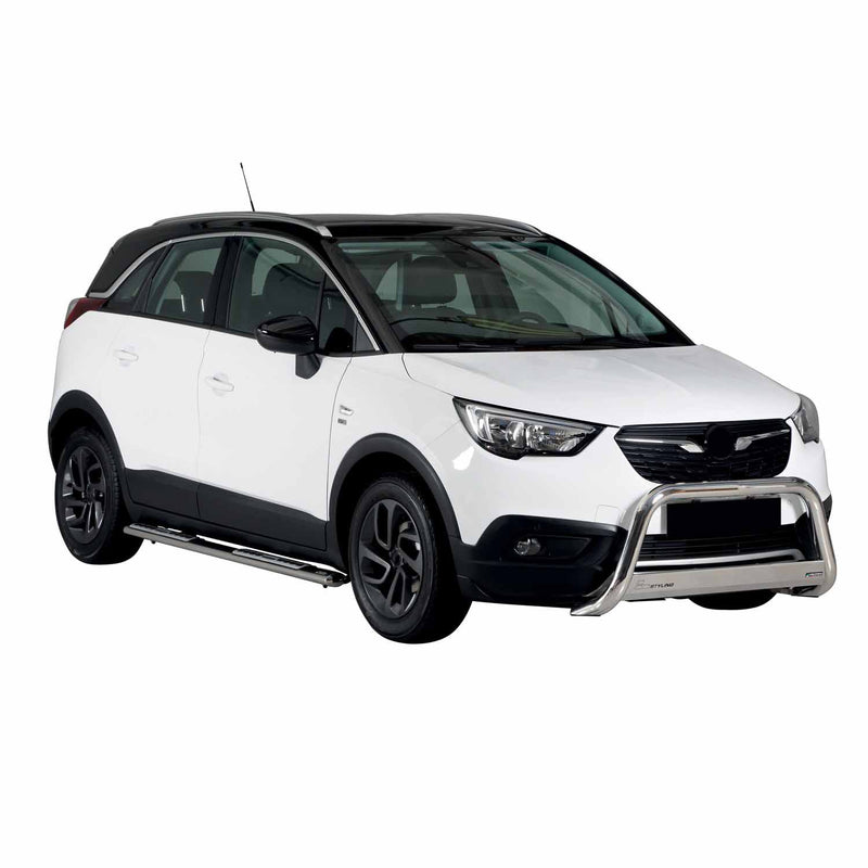 Edelstahl Seitenschweller Schwellerrohre für Opel Crossland X 2017-2024 Silber