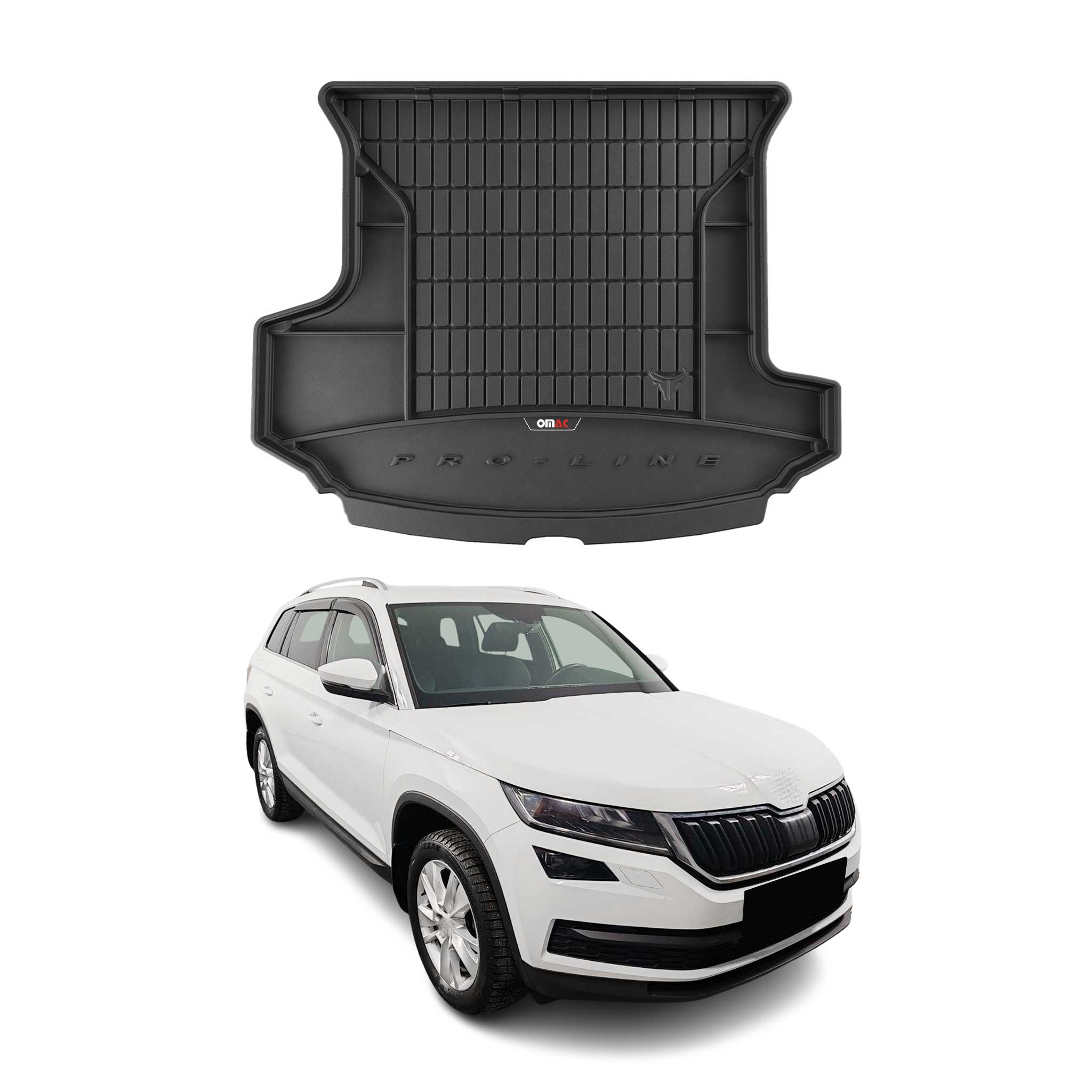 OMAC Gummi Kofferraumwanne für Skoda Kodiaq 2016-2024 TPE Laderaumwanne Schwarz