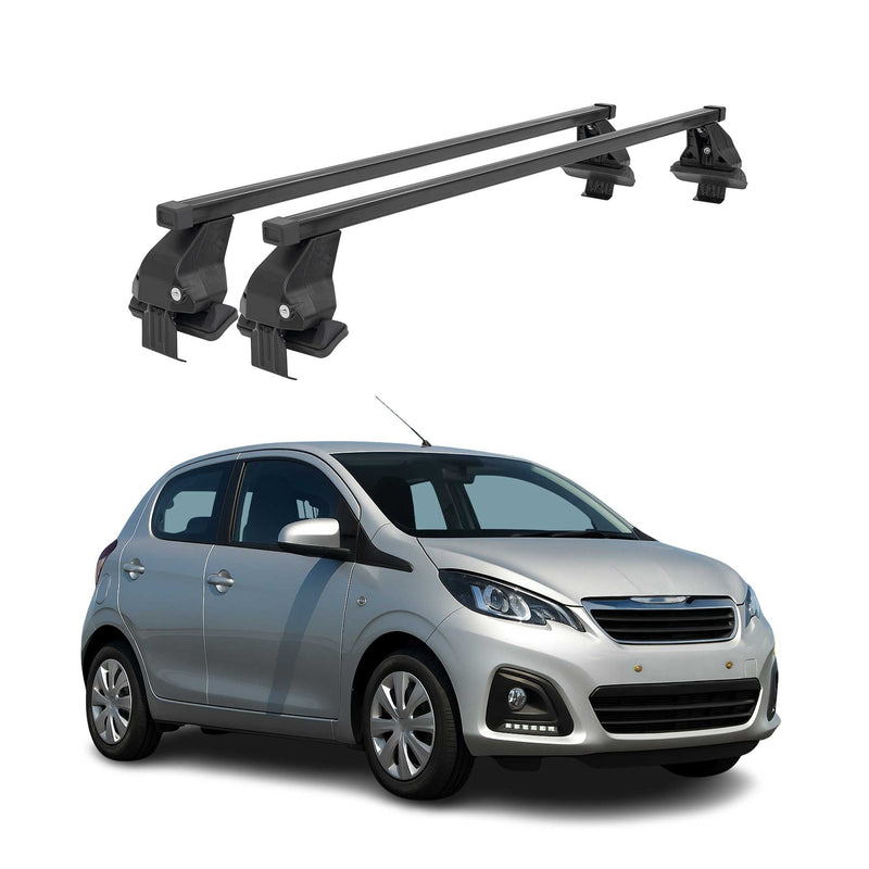 Menabo Dachträger Grundtäger für Peugeot 108 2014-2021 50kg Stahl Schwarz 2 tlg