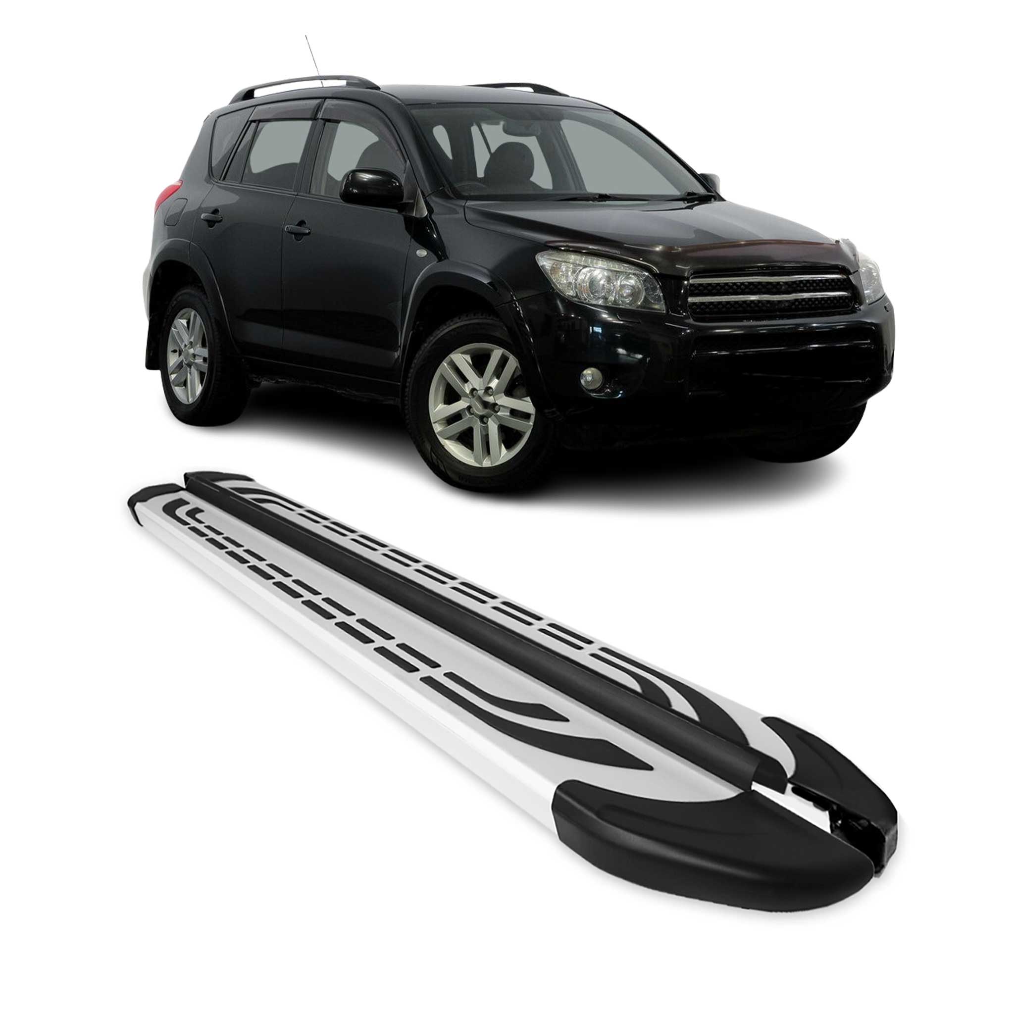 Trittbretter Seitenschweller Seitenbretter für Toyota RAV4 2005-2012 Alu Grau