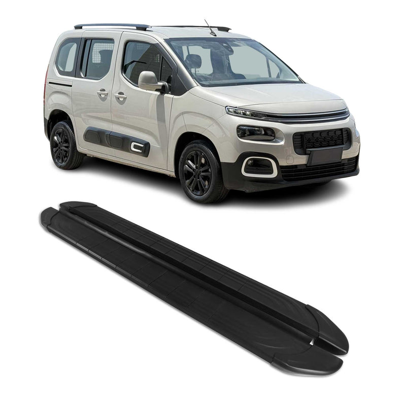 Trittbretter Seitenschweller für Citroen Berlingo L1 2018-2025 Kombi Alu Schwarz