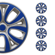 4x Radblenden Radkappen für 15" Zoll Stahlfelgen Silber Dunkel Blau
