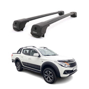 Dachträger Grundträger für Fiat Fullback 2016-2019 Aluminium 75kg Schwarz 2tlg