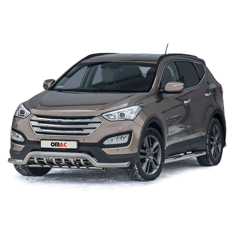 Frontschutzbügel Frontbügel für Hyundai Santa Fe 2012-2018 mit ABE Stahl Silber