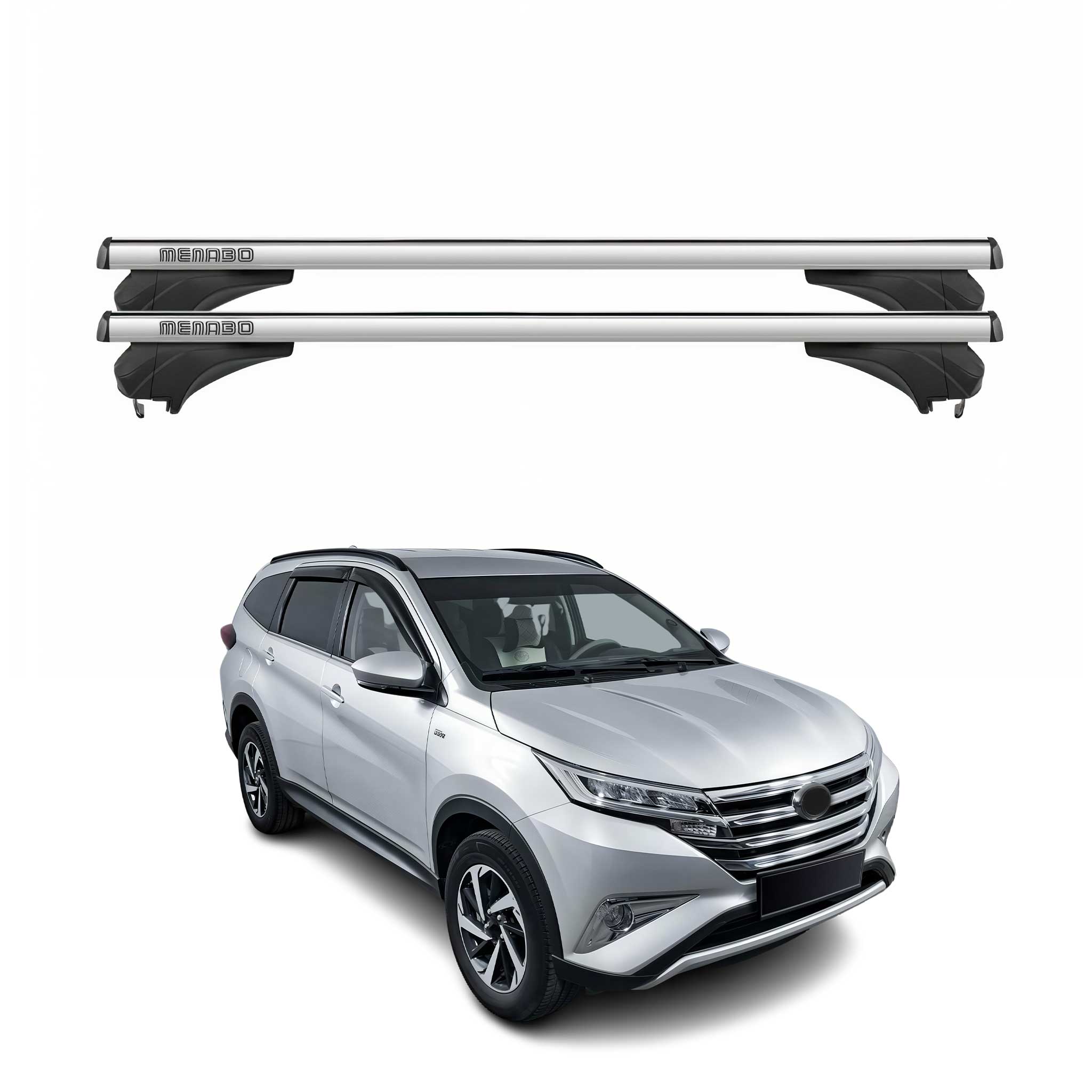 Menabo Dachträger für Toyota Rush F800/F850 2018-2026 Aluminium Silber 2 tlg