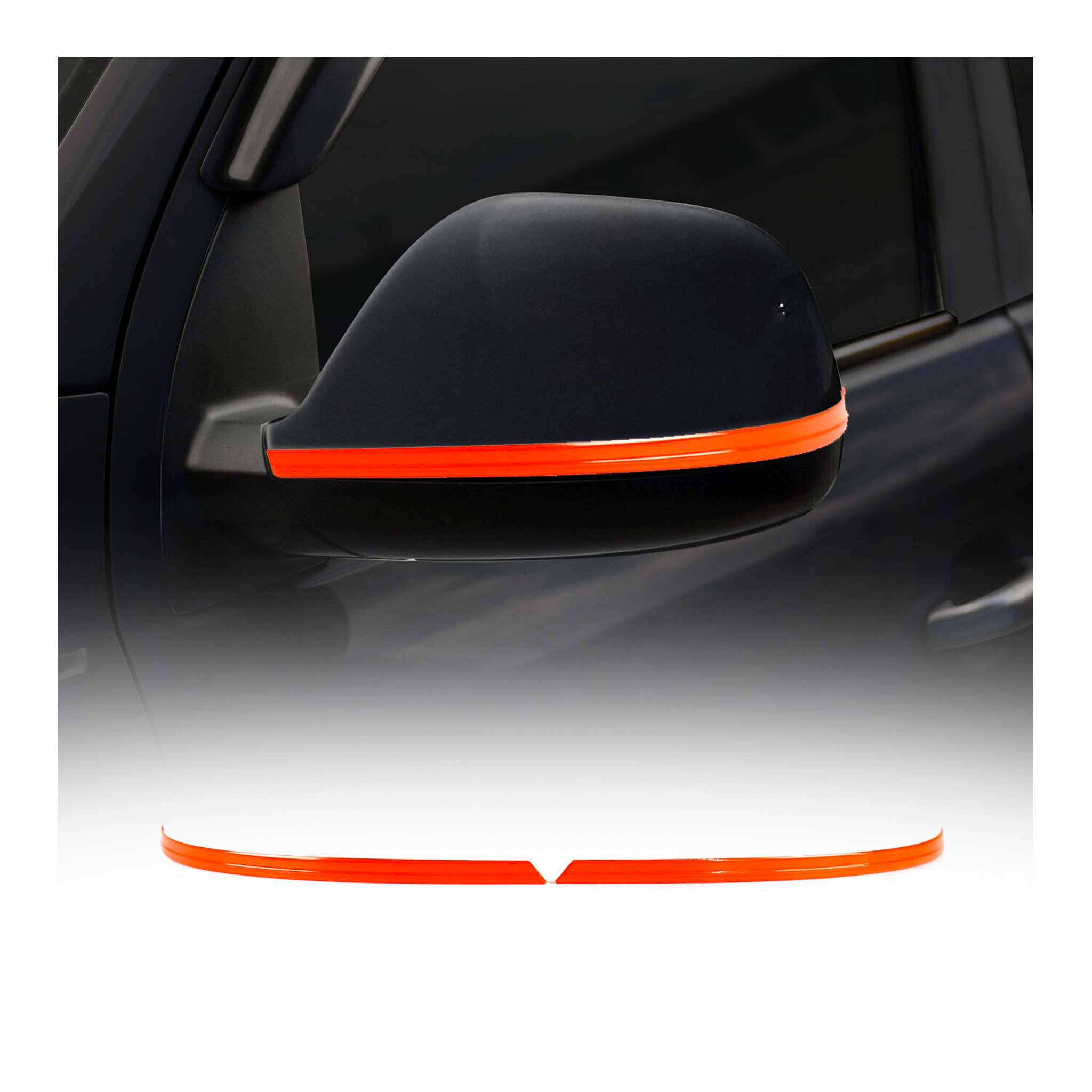 Spiegelkappen Leiste für VW Transporter T5 2010-2015 Edelstahl Orange 2tlg