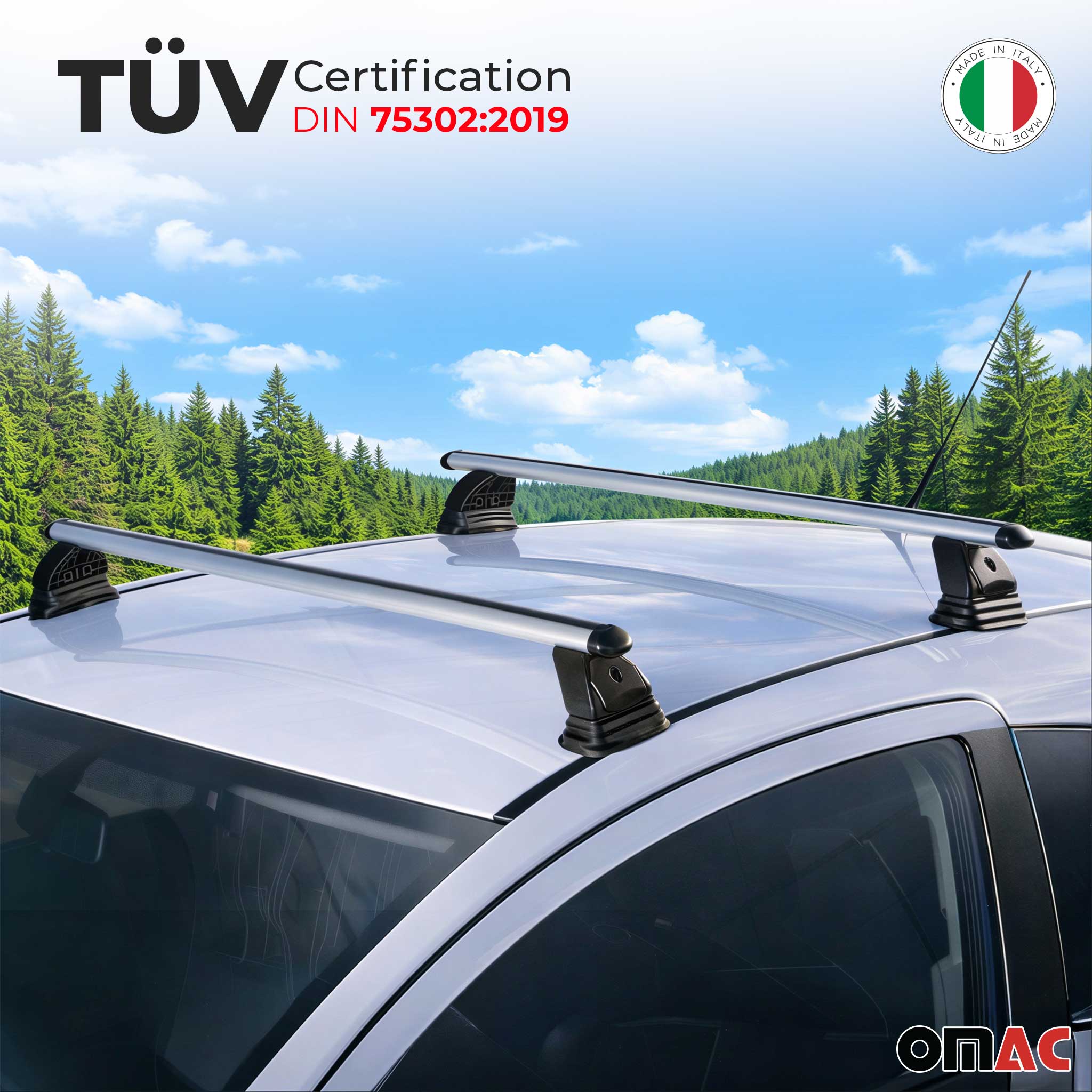 Alu Dachträger für Opel Corsa E 2014-2019 TÜV T-Nut Abschließbar 2tlg Silber