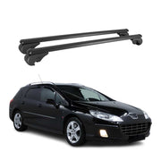 Dachträger für Peugeot 407 SW 2004-2006 Gepäckträger Grundträger Alu Schwarz 2x