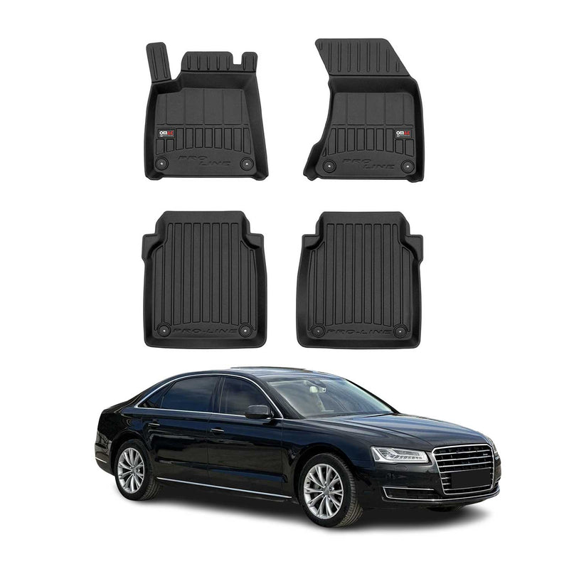 OMAC Gummi Fußmatten für Audi A8 Lang D4 2009-2018 Premium Gummi Schwarz 4x