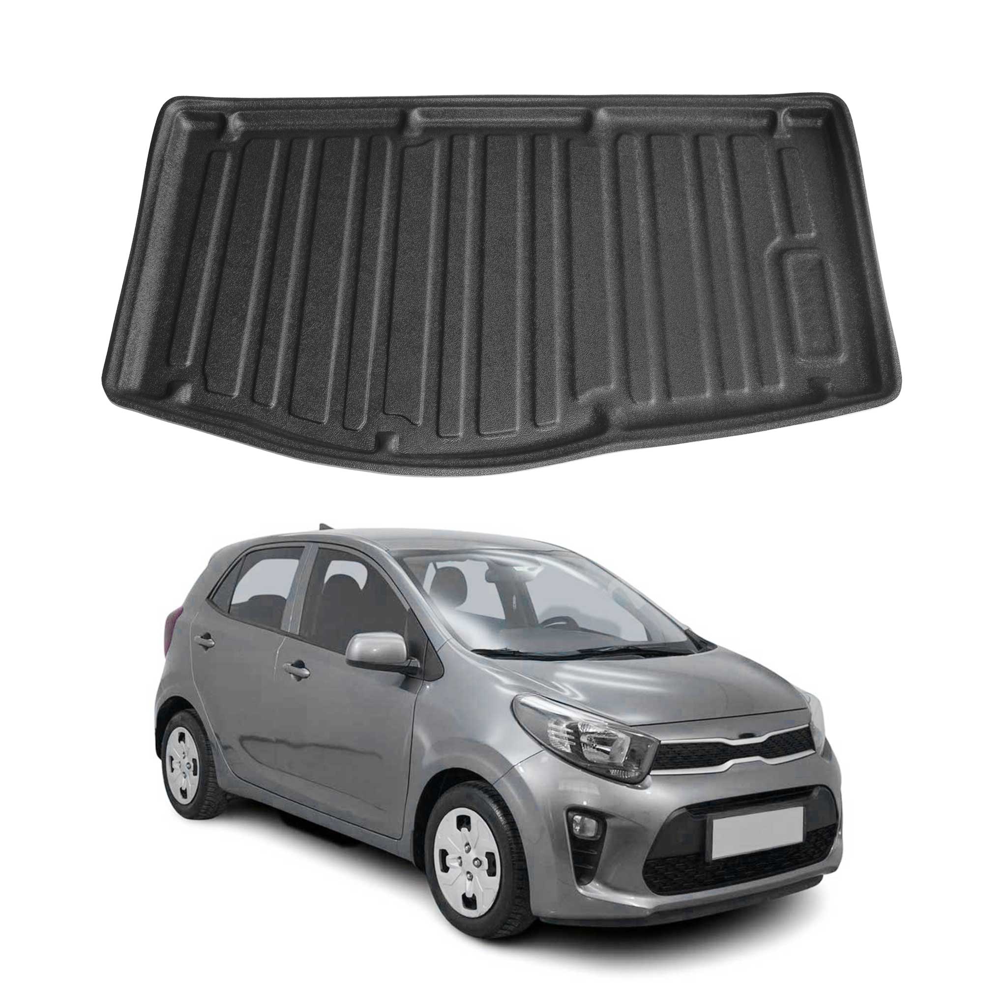 Kofferraumwanne Laderaumwanne für Kia Picanto 2017-2026 Schrägheck Gummi TPE