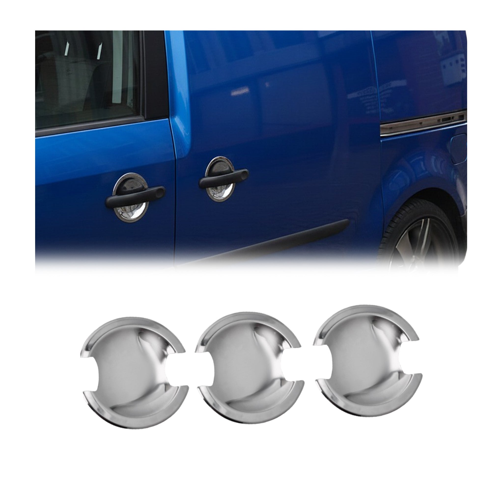 Türgriffschalen Türgriffmulden Für VW Caddy 2015-2020 Chrom Edelstahl 3 tlg